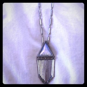 Iridescent Silver Long Necklace